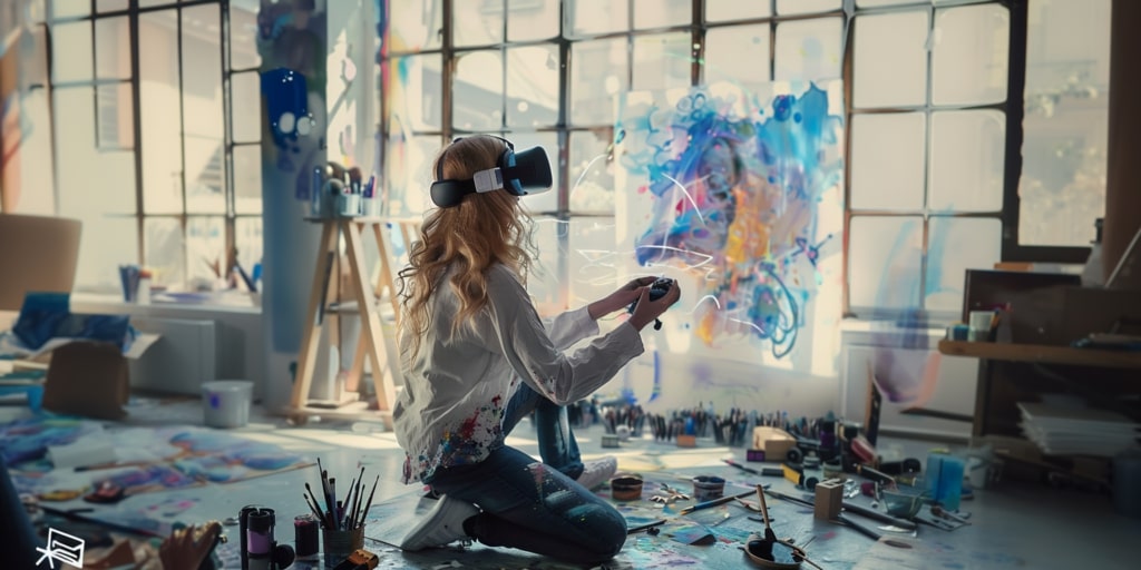 Concept art of future VR technology